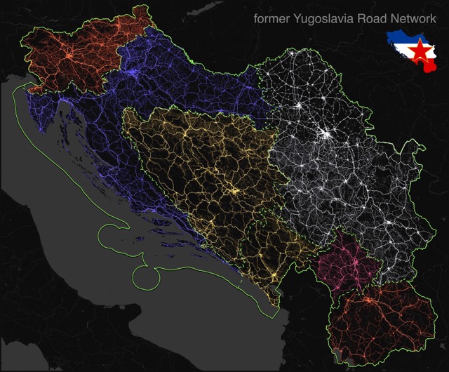 🇷🇸 🇸🇮 🇭🇷 🇲🇪 🇽🇰 🇧🇦 🇲🇰 Road network of former Yugoslavia 🛣️