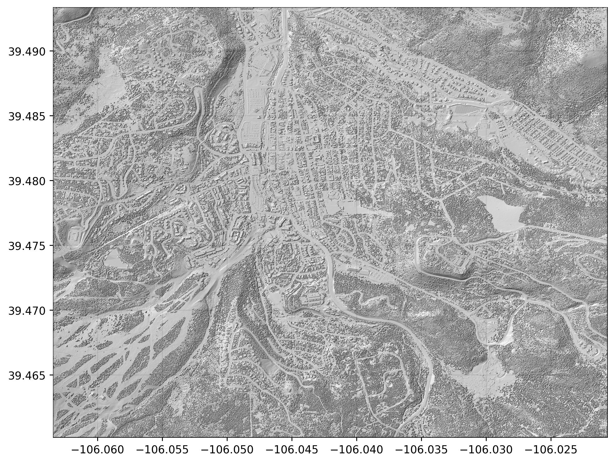 🏔️ Breckenridge, CO and its alpine resort, USA 🇺🇸<br>[1m LiDAR, data from USGS 3DEP (3D Elevation Program)]</br>