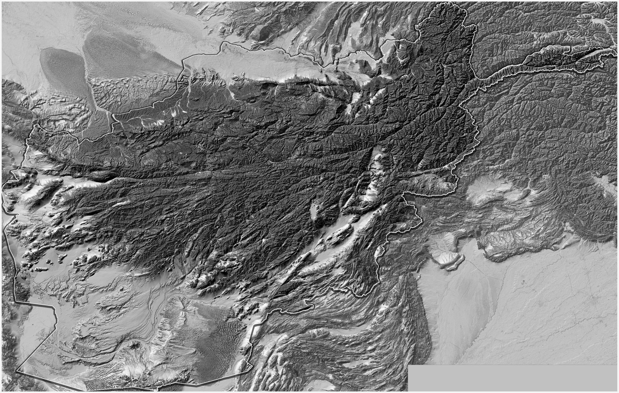 🇦🇫 Afghanistan elevation, shaded terrain ⛰️ [2]<br>[COP-DEM/Copernicus DEM]</br>