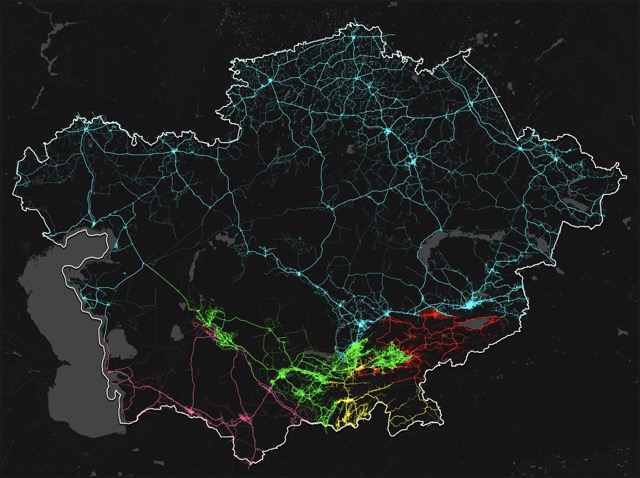 🇰🇿 🇰🇬 🇺🇿 🇹🇯 🇹🇲 Road network of Central Asia 🛣️</br>