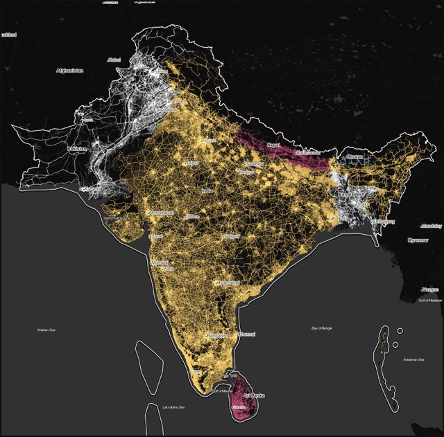 🇮🇳 🇵🇰 🇧🇩 🇳🇵 🇱🇰 🇲🇻 🇧🇹 Road network of Indian subcontinent 🛣️