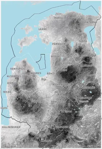 🇱🇹🇱🇻🇪🇪 Baltic States Hillshaded Elevation